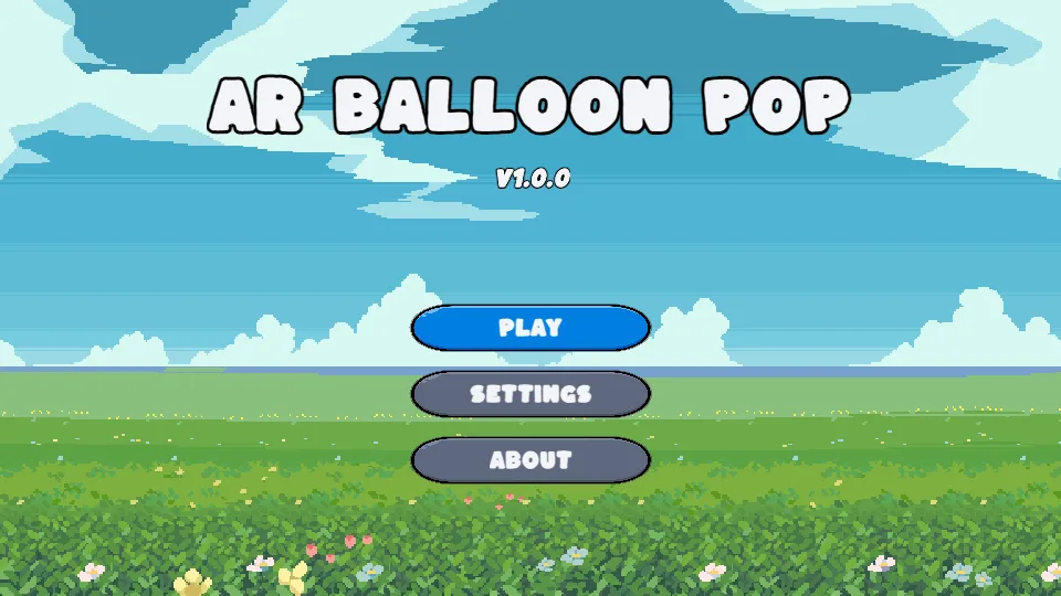 AR Balloon Pop: meniul